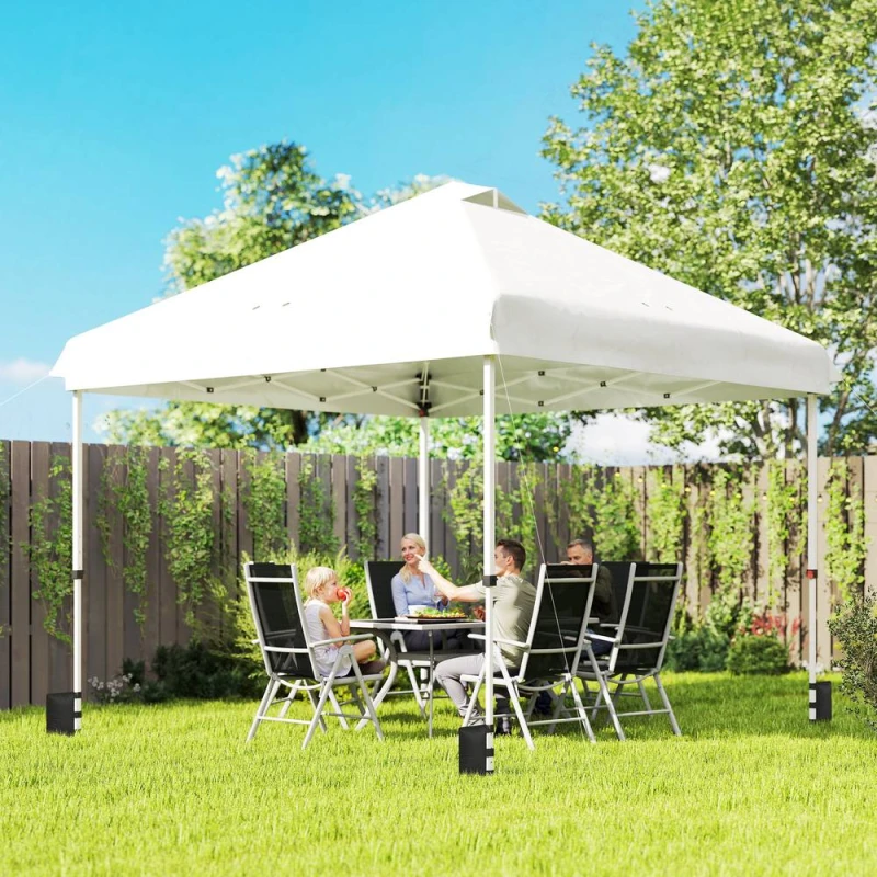 Image of OUTSUNNY 3 x 3m Pop Up Gazebo w/ Wheels, One-Touch Party Tent in White Size: 3m White Unisex 3m