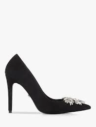 Image of Dune Black Suede 'Bowmont' High Stiletto Heel Court Shoes - 3