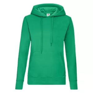 Image of Fruit Of The Loom Ladies Lady Fit Hooded Sweatshirt / Hoodie (XS) (Kelly Green)