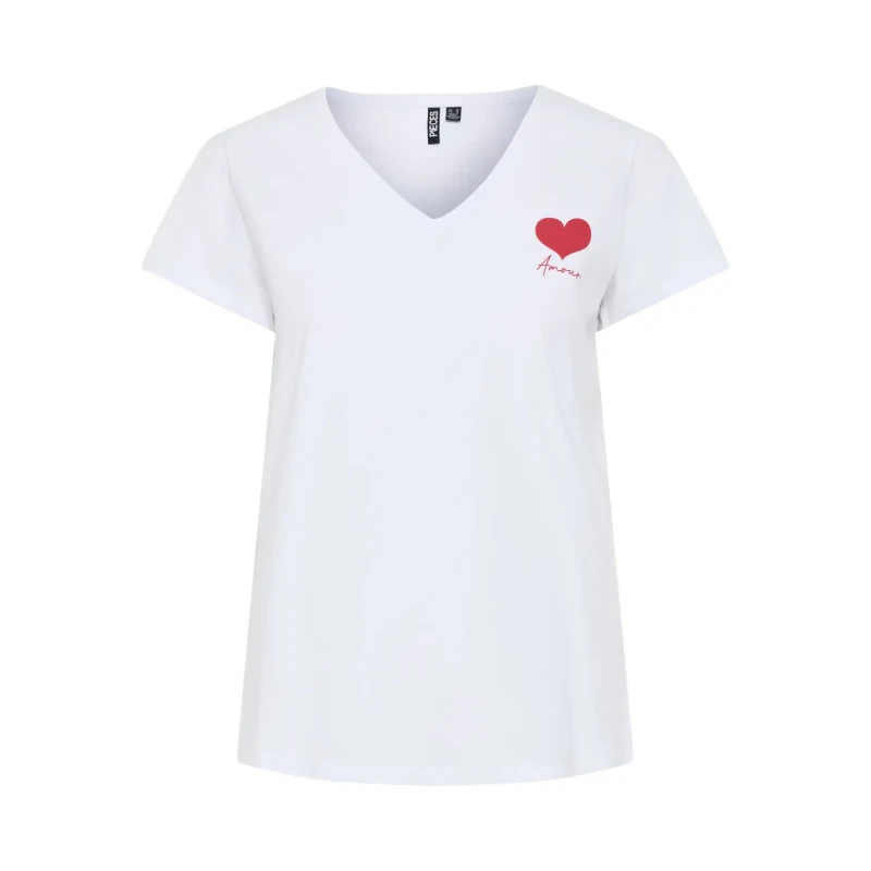 Image of Pieces Womens T-Shirt Pieces Pcserima Fc Blanc Female XL