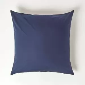 Image of Navy Blue Continental Egyptian Cotton Pillowcase 200 Thread Count, 80 x 80cm - Navy Blue - Navy Blue - Homescapes