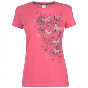 Image of Lee Cooper Classic T Shirt Ladies - Hot Pink Marl