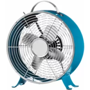 Image of Premier Housewares - Blue Retro Desk Fan