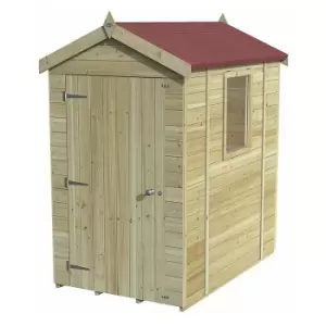 Image of 6' x 4' Forest Premium Tongue & Groove Pressure Treated Apex Shed (1.93m x 1.33m) - Natural Timber