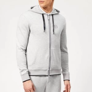 Image of Armani Exchange Small Logo Zip Through Hoodie Heather Grey Size M Men