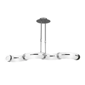 Image of Guss Telescopic GU10 4 Light L1, SGU10 Bar, Polished Chrome, White Acrylic, CFL Lamps INCLUDED
