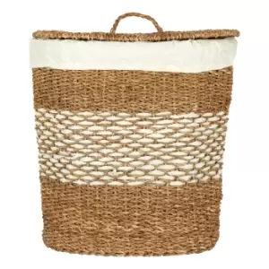 Image of Oval Seagrass Basket With Lid