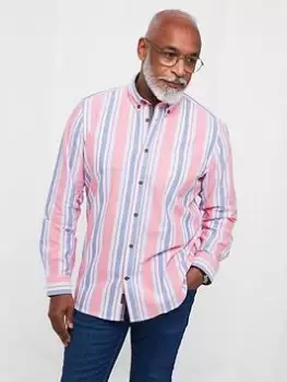 Image of Joe Browns Joe Browns Sensational Stripe Shirt - Pink Size M Men