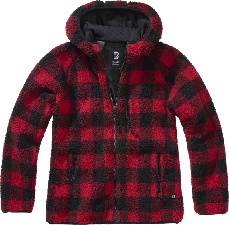 Image of Brandit Ladies Hooded Fleece Jacket Fleece Jacket red Black 5XL Women