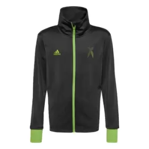 Image of adidas FTB Inspired X Track Top Kids - Black / Semi Solar Green