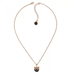 Image of Ladies Karl Lagerfeld Rose Gold Plated Choupette Necklace