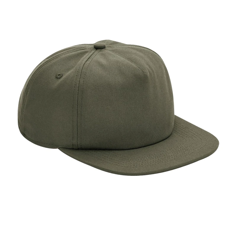 Image of Beechfield Beechfield Men 5 Panel Cotton Cap in Dark Olive Dark Olive One Size Male 5063300366455