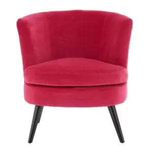 Image of Cotton Velvet Plush Accent Chair with Birchwood Legs