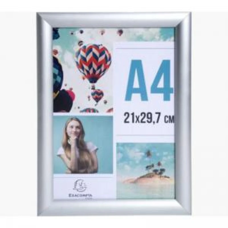 Image of Exacompta Wall Snap Frame Poster Holder Aluminium A4 Crystal (Pack 1) - 8494358D