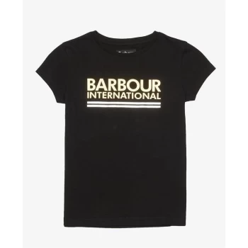 Image of Barbour International Junior Girls Distance T Shirt - Black BK31