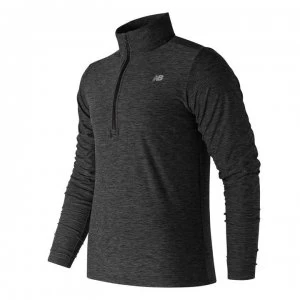 Image of New Balance Heather Zip Top Mens - Charcoal