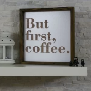 Image of KZM022 Brown White Decorative Framed MDF Painting