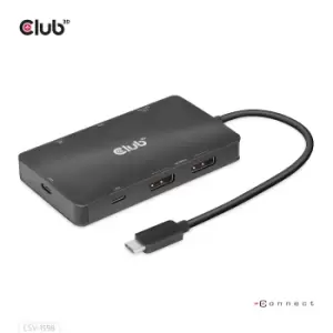 Image of CLUB3D USB Gen2 Type-C to Dual DisplayPort 4k60Hz 7-in-1 HUB