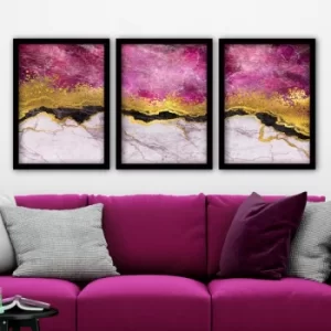 Image of 3SC42 Multicolor Decorative Framed Painting (3 Pieces)
