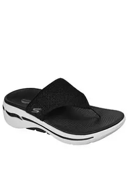 Image of Skechers Go Walk Arch Fit Wedge Sandals, Black, Size 6, Women