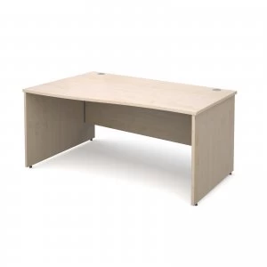 Image of Maestro 25 PL Left Hand Wave Desk 1600mm - Maple Panel Leg Design