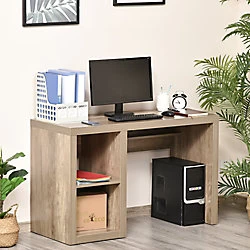 Image of HOMCOM Desk with Shelves x 1200 x 500 mm Brown