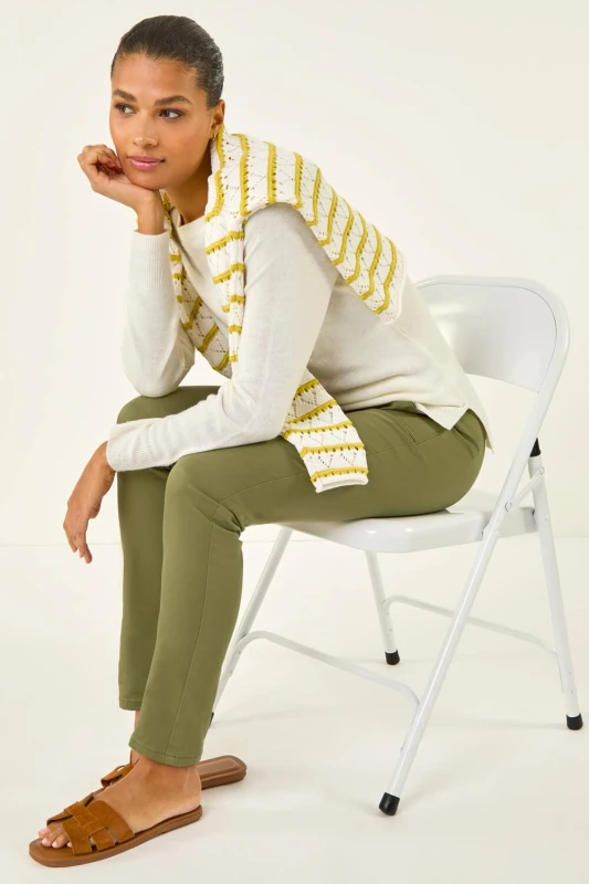 Image of Roman Womens Utility Stretch Jegging Trouser in Khaki Size: 14 Khaki Female 14