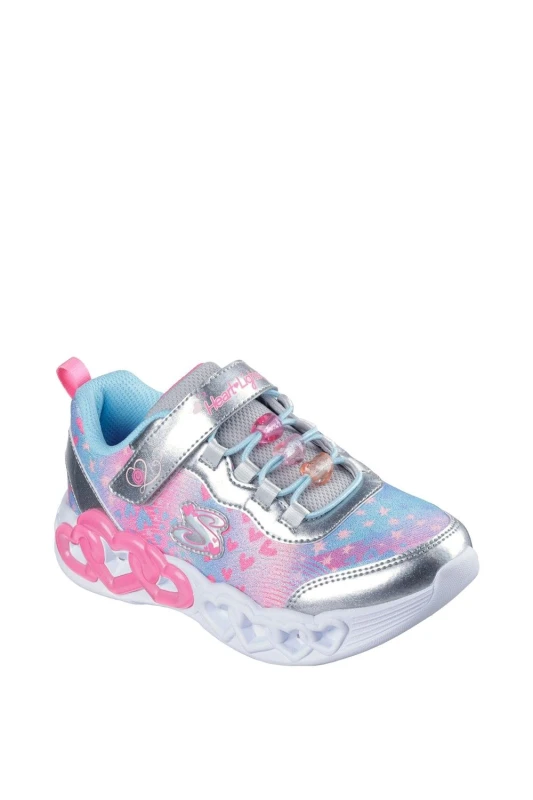 Image of Skechers INFINITE HEART LIGHTS girls's Children's Shoes (Trainers) in Multicolour
