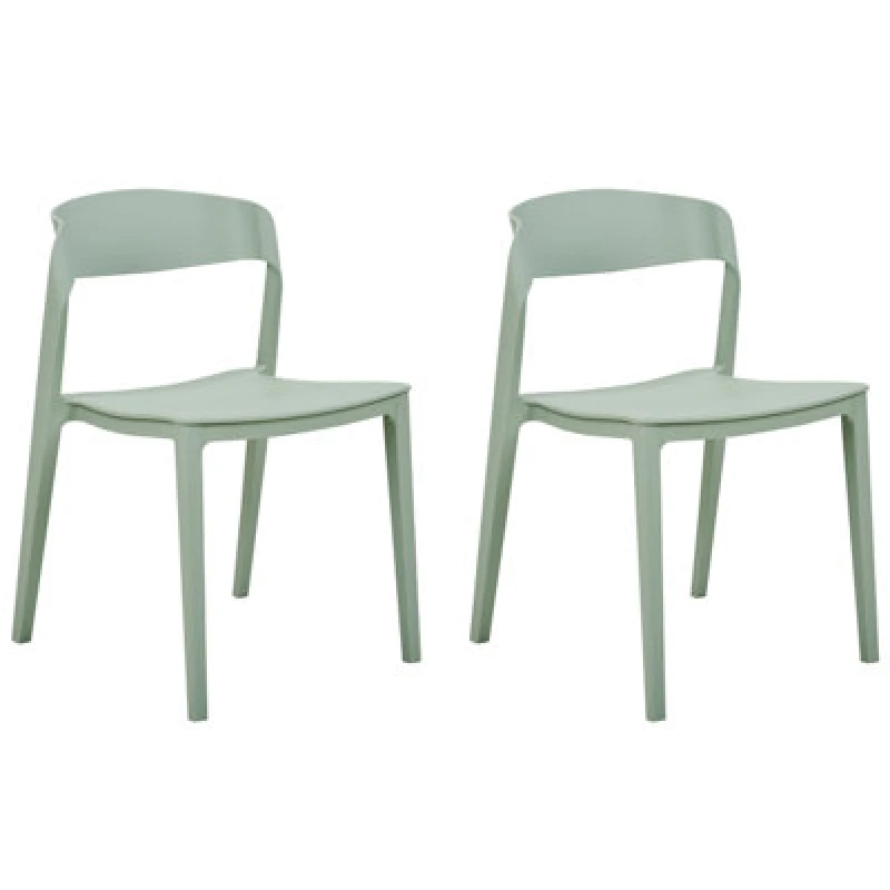 Image of Beliani Set Of 2 Dining Chairs Somers Mint Green