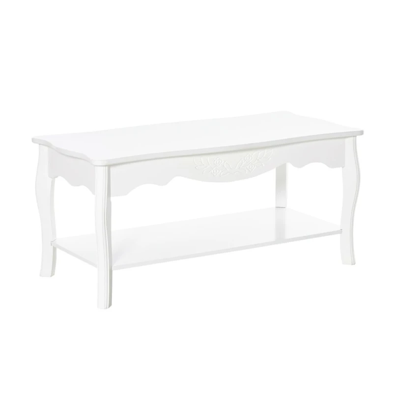 Image of HOMCOM Coffee Table, 94Lx44Wx42H cm-White