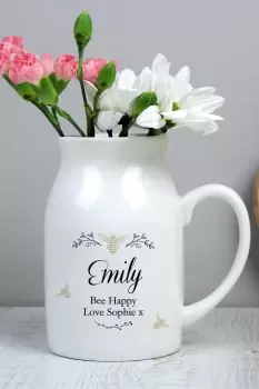 Image of Personalised Bee Motif Flower Jug