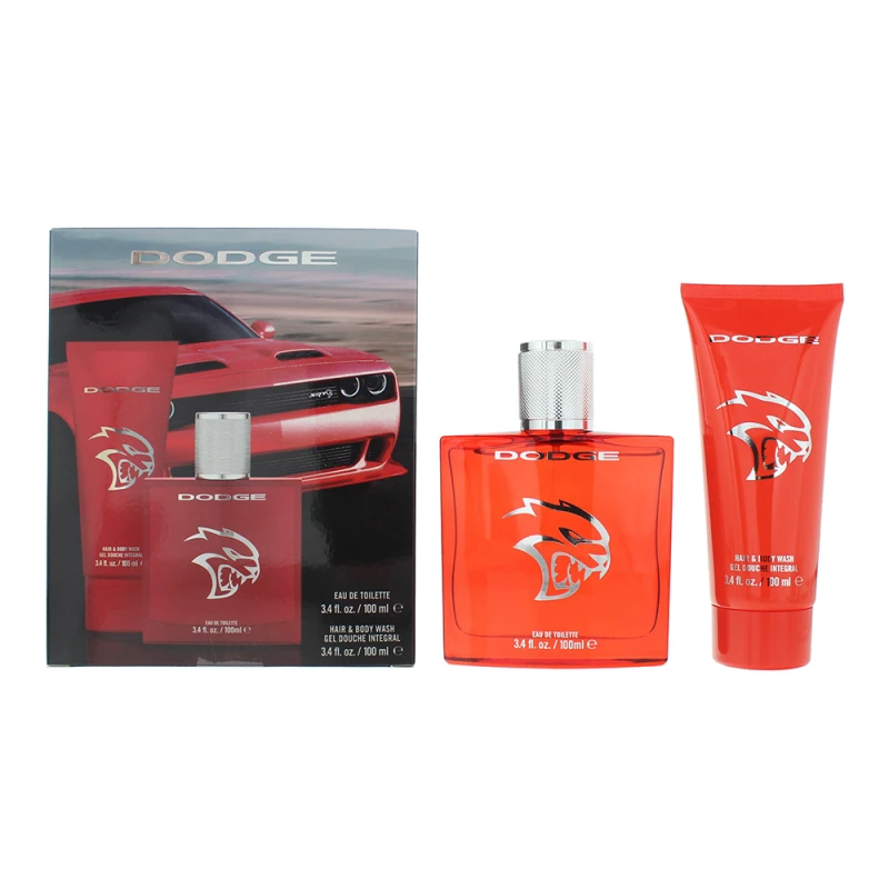 Image of Dodge Legacy Hellcat Srt 2 Piece Gift Set: Eau de Toilette 100ml - Hair Body Wash 100ml