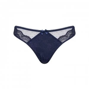 Image of Figleaves Juliette Lace Brazilian Briefs - Navy