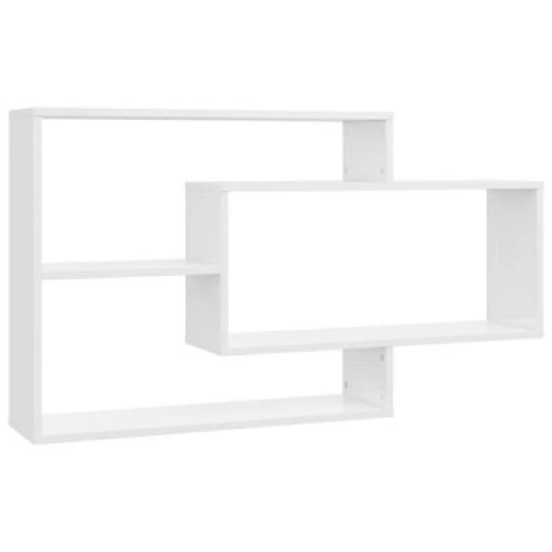Image of vidaXL Wall Shelf High Gloss White Engineered Wood Floating Display Cabinet