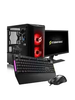 Image of Stormforce AMD Ryzen 5 4600G, 8GB Ram, 240GB SSD Gaming Desktop Bundle With 23.8-Inch Monitor, Keyboard & Mouse