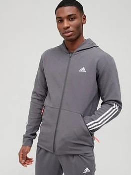 Image of adidas Designed 2 Move Motion Full Zip Hoodie - Grey Size M Men