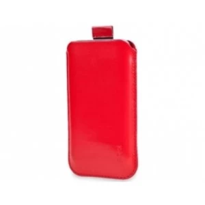 Image of Sox Classic Light Leather Strap Red Mobile Phone Pouch for iPhoneSamsung