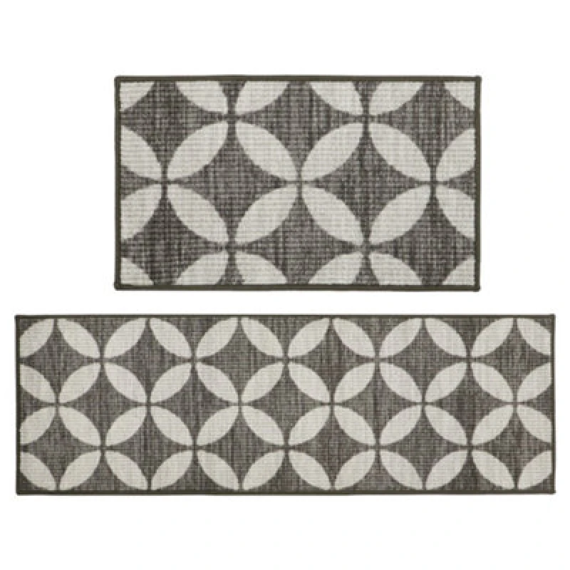 Image of JVL Fiora Machine Washable Doormat and Runner, Pewter 01-07-145PE