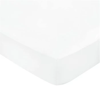 Image of Bedeck of Belfast Fine Linens 600TC Plain Dye Fitted Sheet - WHITE