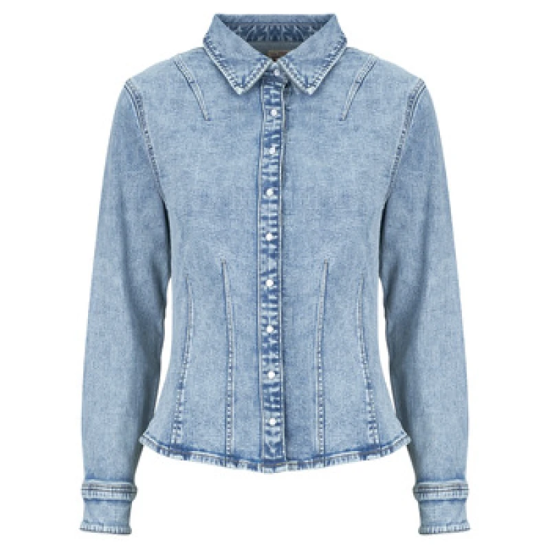 Image of Levis LS SHAPED SHIRT womens Denim jacket in Blue