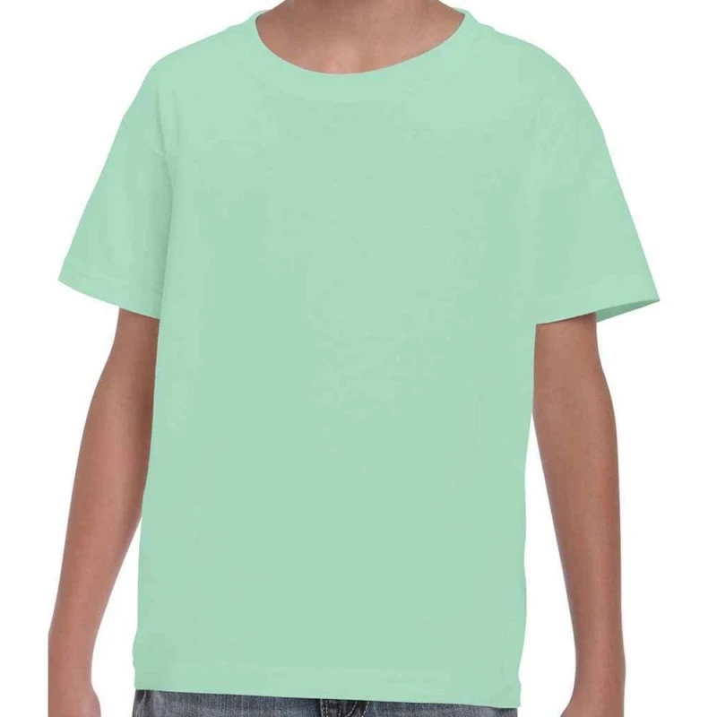 Image of Gildan Plain Cotton Heavy T-Shirt in Mint Size: 12-13 Years Mint Unisex 12-13 Years