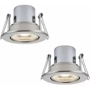Image of Loops - 2 pack Recessed Tiltable Ceiling Downlight - 8.5W Cool White LED Satin Nickel