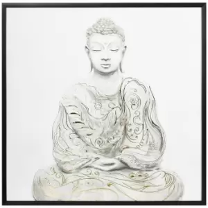 Image of Canvas Wall Art Gold Textured Buddha, Wall Pictures Home Decor, 83 x 83 cm