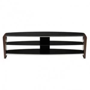 Image of Alphason FRN14003 W Francium TV Cabinet 1400mm Wide in Walnut Black Gl
