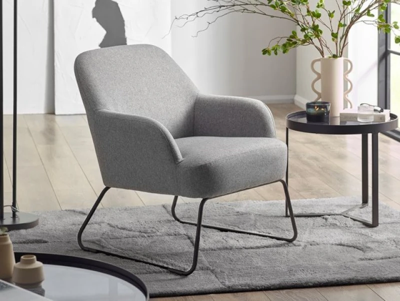 Image of Julian Bowen Davos Grey Fabric Accent Chair