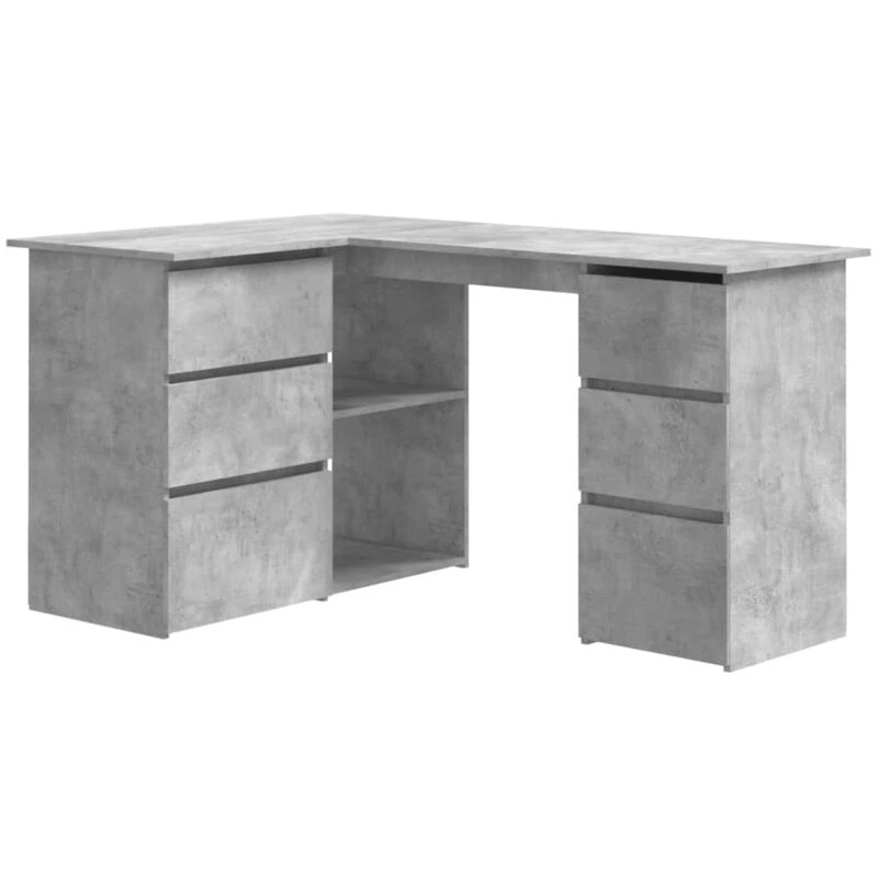 Image of VIDAXL Vidaxl - Corner Desk Concrete Grey 145x100x76cm Engineered Wood 8719883869605