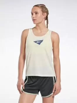 Image of Reebok Les Mills Supremium Graphic Tank Top - White, Size S, Women