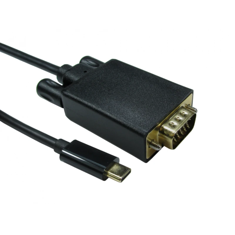 Image of Cables Direct USB C to VGA 1080P @ 60HZ 5m USB Type-C VGA (D-Sub) Bla