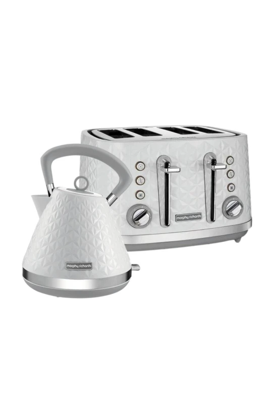 Image of Morphy Richards Vector Kettle And Toaster Set in White White One Size Unisex 5056765430045