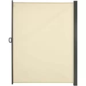 Image of 3x2M Retractable Side Awning Screen Fence Patio Privacy Divider Cream - Cream - Outsunny